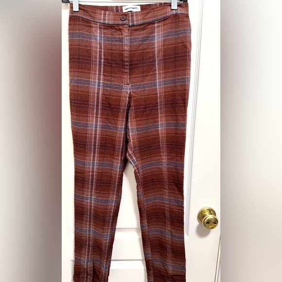 Urban Outfitters Rust Plaid Chinos - Picture 2 of 4